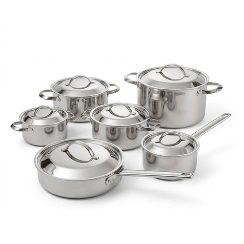 Batería de Cocina Profesional de Acero Quirúrgico (12 Piezas)